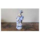 Vintage Blue and White Porcelain Woman