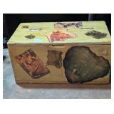 Vintage Decoupage Wooden Toy Chest
