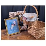 Baskets, Seashell Mirror, Hummingbird Print