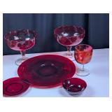 Red Glass Platter, Atomic Star Goblet, etc
