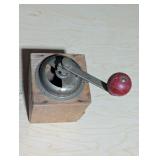 Vintage Wooden Coffee Grinder with Metal Top