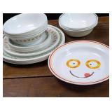 Vintage Corelle Bowls, Plates, Spaghettios Bowl