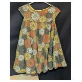 Vintage Green Gold Orange Tunic Top