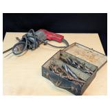 Milwaukee Hammer Drill and Box of Drill Bits