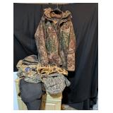 Cabelas XXL Tall Camo Jacket, Pouches, Rifle Case