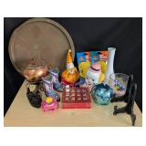 Misc Decor, Thimbles, Brass Tray, etc