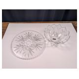 Toscany Lead Crystal Lotus Flower Bowl, Platter