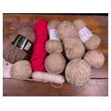 Yarn: Tan, Beige, Taupe, and Red