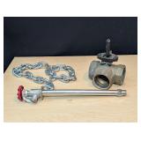 Water Spigot, Brass Valve, Chain