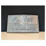 Vintage Colt Revolvers Brass Belt Buckle