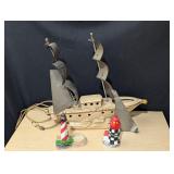 Vintage Sailboat Lamp and Lighthouse