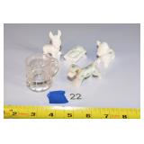 lot of 5 small inc porcelain dog and more