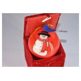 glass hand painted snowman ornament