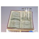 set of 4 25th Anniversary Rock Glasses NEW VTG