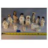 Hand Painted Pottery Nativity figurines
