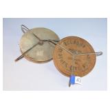 lot 2 wooden clothesline wheels made in Canada