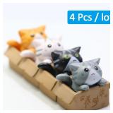 Kawaii Mini Cat Ornament Garden kitten statue...