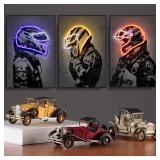 Modern Cool Poster Wall Art Neon Motorcycle...