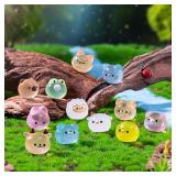 12/24/48pcs Luminous Mini Resin Animal Frog...