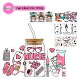 UV DTF Cup Wraps Transfers Nurse Sticker Iron...