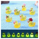 10/20/50pcs Luminous Mini Duck Tiny Resin Duck...