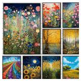 Abstract Flower Canvas Painting Modern Floral...