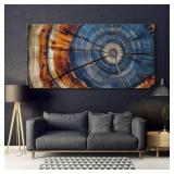 Colorful Tree Rings Canvas Print Poster Elegant...