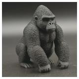 3D Printed Silver Backed Gorilla Statue,...