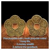 Chinese Feng Shui Lucky Coins Old Ancient Long...