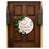 Ramadan Kareem Hanging Door Sign Floral Decor...