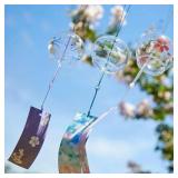 Japanese Sakura Glass Wind Chime Wind Bell...