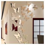 12Pcs/lot 3D Butterfly Mirror Wall Sticker...