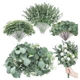 30/60/120Pcs Artificial Eucalyptus Leaves Stems...