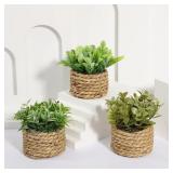 Green Artificial Potted Plant Eucalyptus Grass...