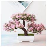 Artificial Plants Bonsai Small Tree Pot Fake...