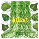 Artificial Green Ivy Leaf Rattan Creeper Leaves...