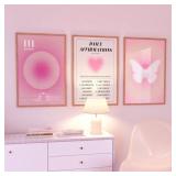 3pcs/Set Pink Aura Affirmation Trust Graident...