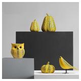 Yellow Wave Point Arts Crafts Funny Animal Owl...