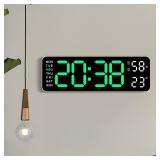 Large Digital Wall Clock Temperature and...