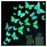 12pcs Glow-in-the-Dark 3D Butterfly Wall Decals...