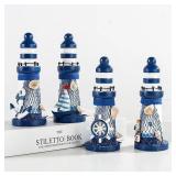 13cm 13cm Ocean Wooden Mini Lighthouse Ornament...