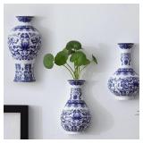 Ceramic vase, antique blue and white porcelain...
