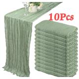 10Pcs CheeseCloth Table Runner, 40x270cm Boho...