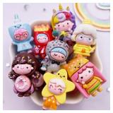 10PCS Resin Colorful Princess Burger Donut Star...