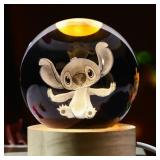 3D Stitch Crystal Ball Cartoon Moon Galaxy...