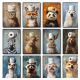 Watercolor Animal Canvas Paintings Highland Cow...