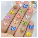 50Pcs New Cute Resin Small Sparkling Butterfly...