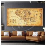 Retro The-Lord-of-Rings Map Canvas Painting...