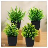 1/4pcs Artificial Plants Potted Green Bonsai...