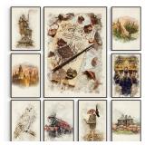 Wizard Inspired H-Hogwarts Poster Owl Magical...